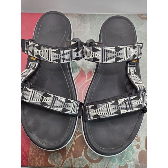 TEVA Women's Hurricane XLT2 Sandals 1013045 US Sz-7.5 Black White Aztec - Picture 2 of 8